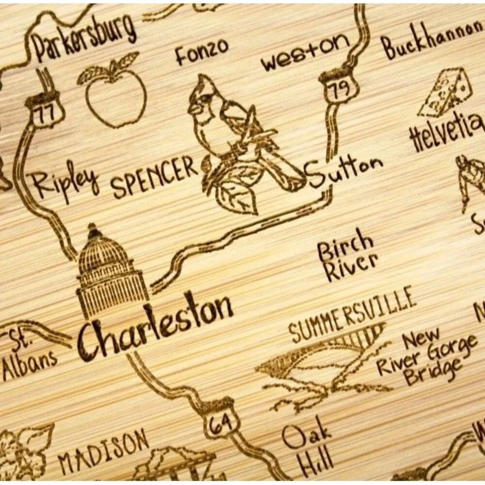 A‎ Slice of Life West Virginia State Serving and Cutting Board, 11